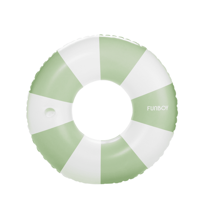 Funboy Popular | Large Pool Tube Float: Sage & White Stripes, 48"