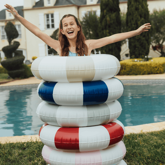 Funboy Trending | FUNBOY Vintage Sage Stripe Inflatable Kids Pool Float Tube 34"