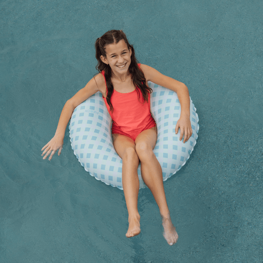 Funboy Signature | Blue Gingham Kids Tube Float