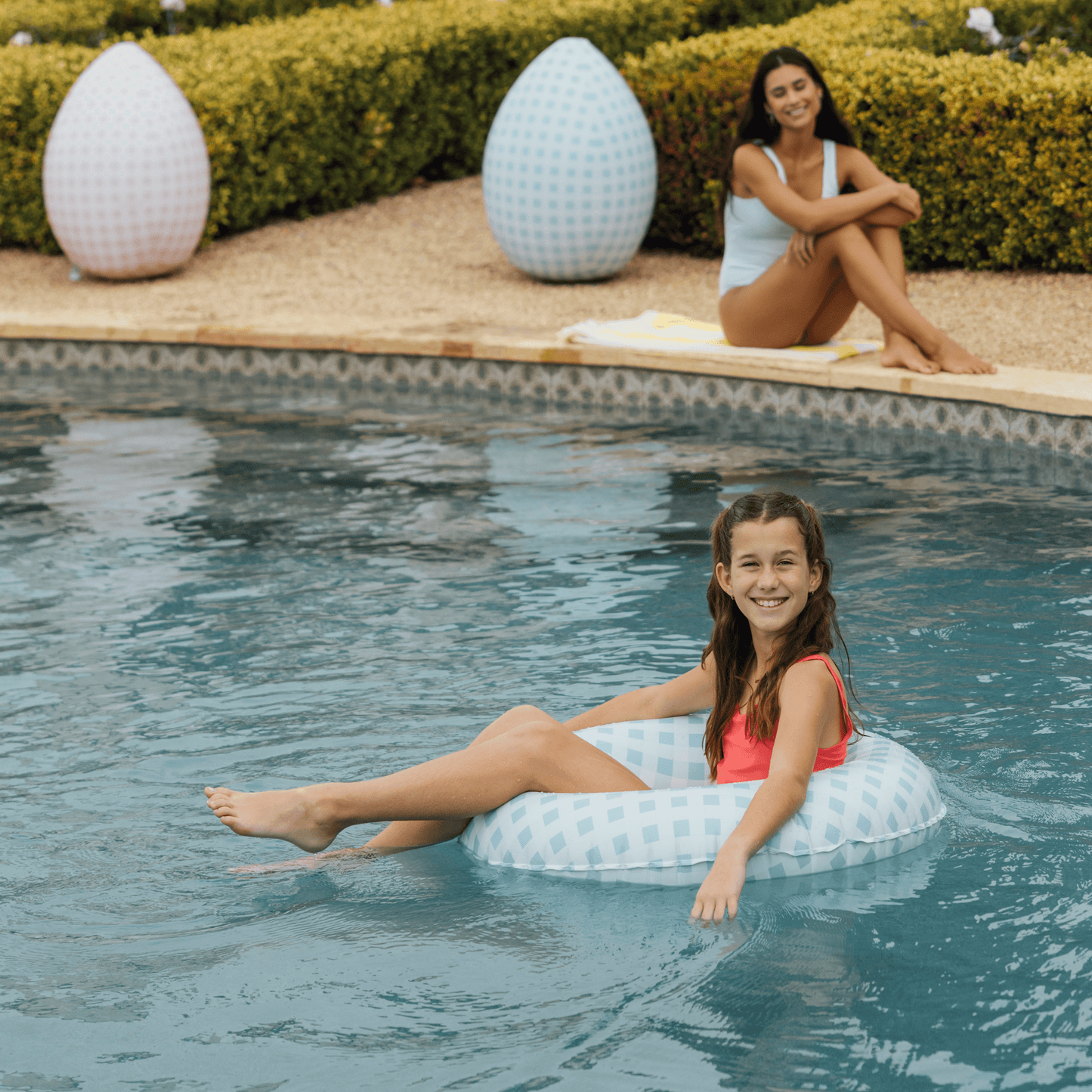 Funboy Signature | Blue Gingham Kids Tube Float