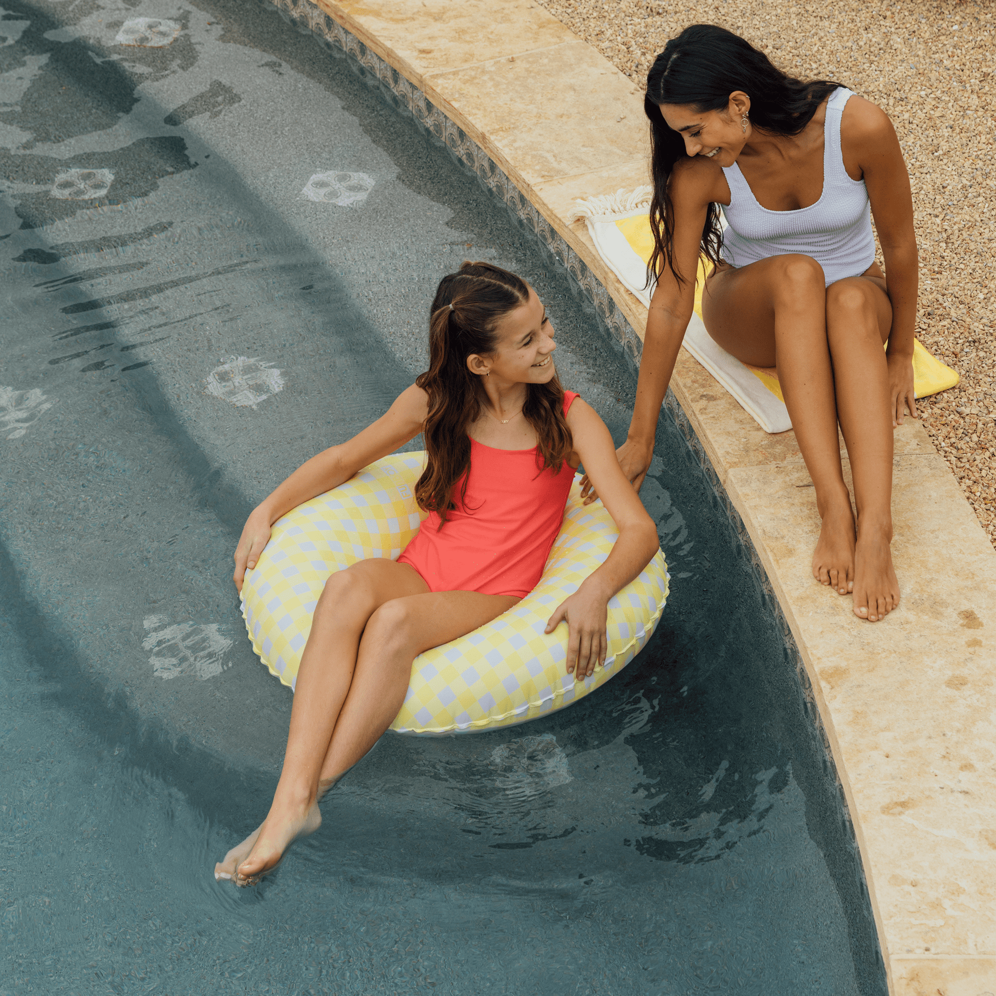 Funboy Classic | Kids Tube Float, 34", Yellow Gingham