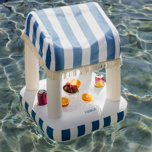 Funboy Trending | Blue & White Striped Floating Cabana Bar
