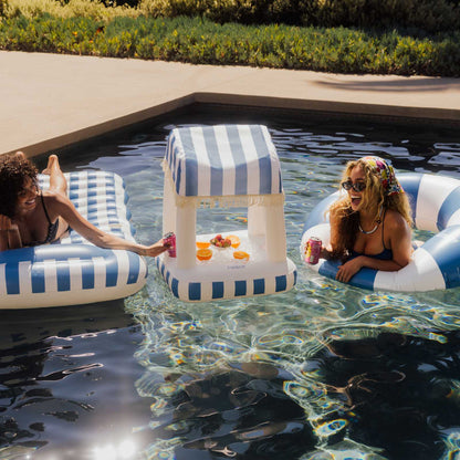 Funboy Trending | Blue & White Striped Floating Cabana Bar