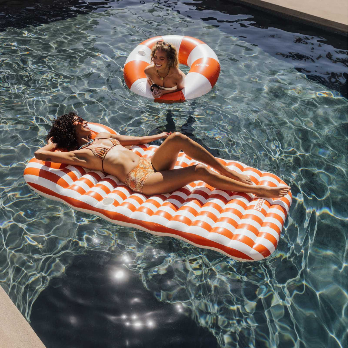 Funboy Recommended | Flat Lounger Orange Stripe