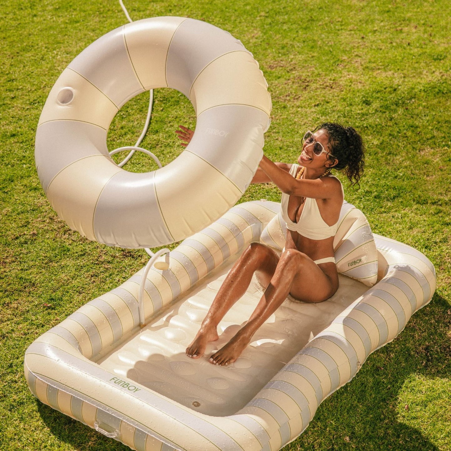 Funboy Essential | Blue, Green & Cream Vintage Lux Tube Float