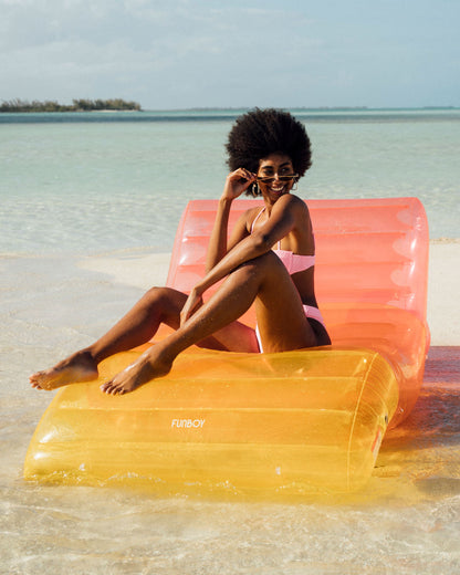Funboy Featured | Clear Rainbow Chaise Lounger Pool Float